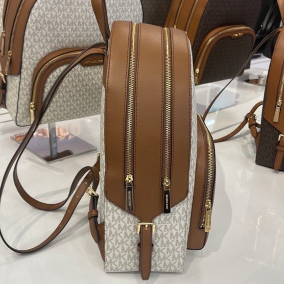 Michael Kors Jaycee Large Zip Pocket Backpack Vanilla - Picture 7 of 16